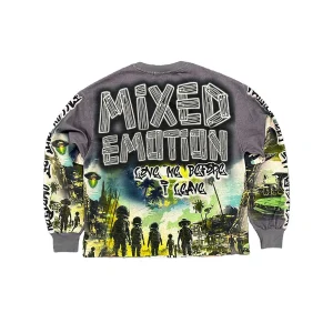 Mixed Emotion Grey UFO Long Sleeve Tee