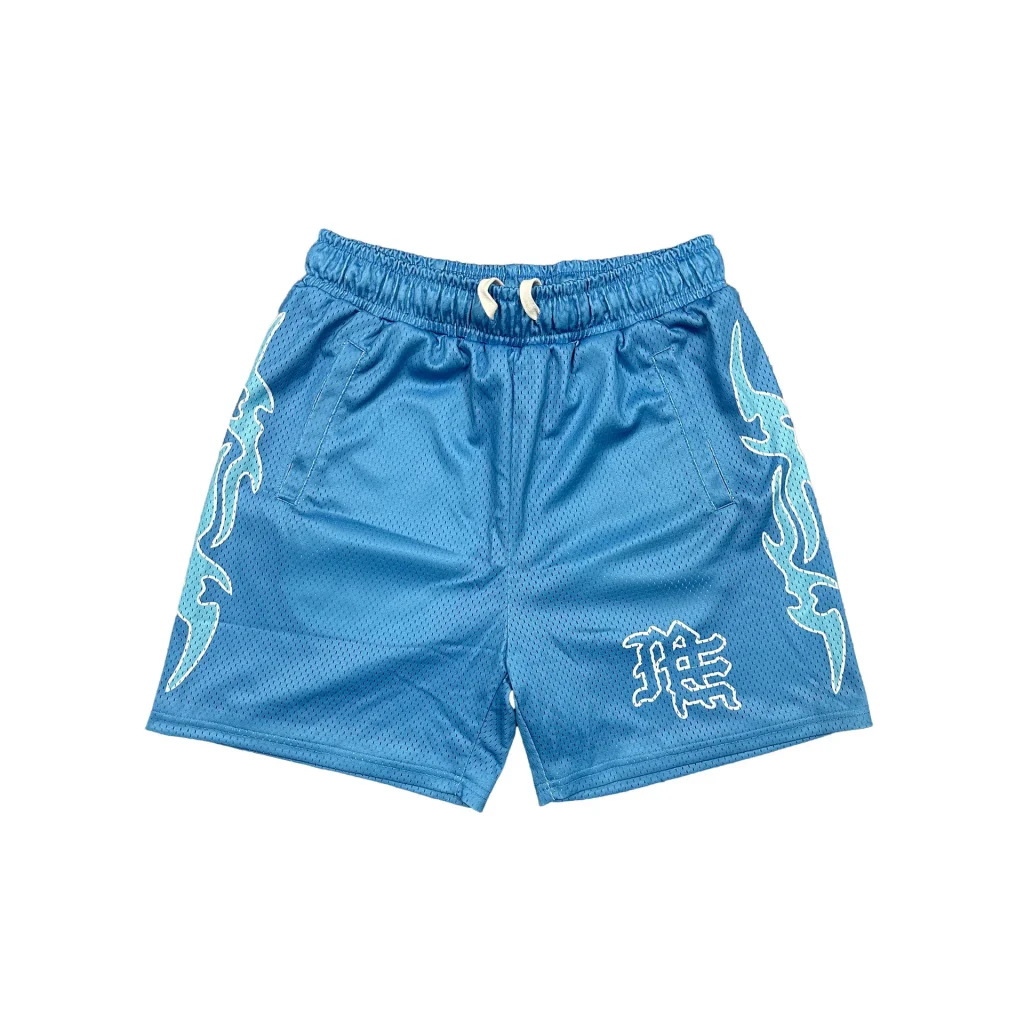 Mixed Emotion Shorts blue lightning graphic streetwear