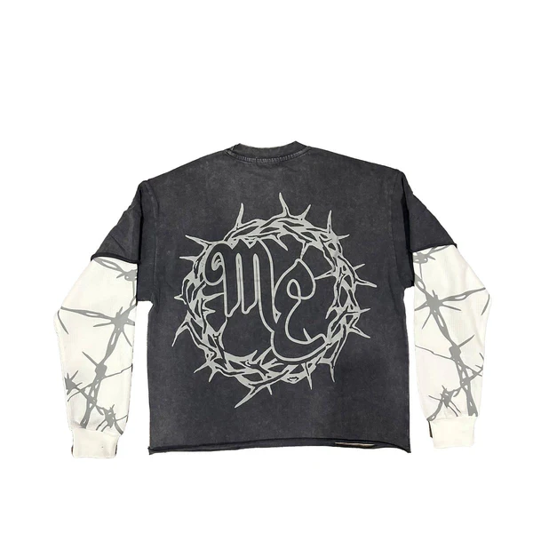 Mixed Emotion Barbed Wire Thermal Long Sleeve