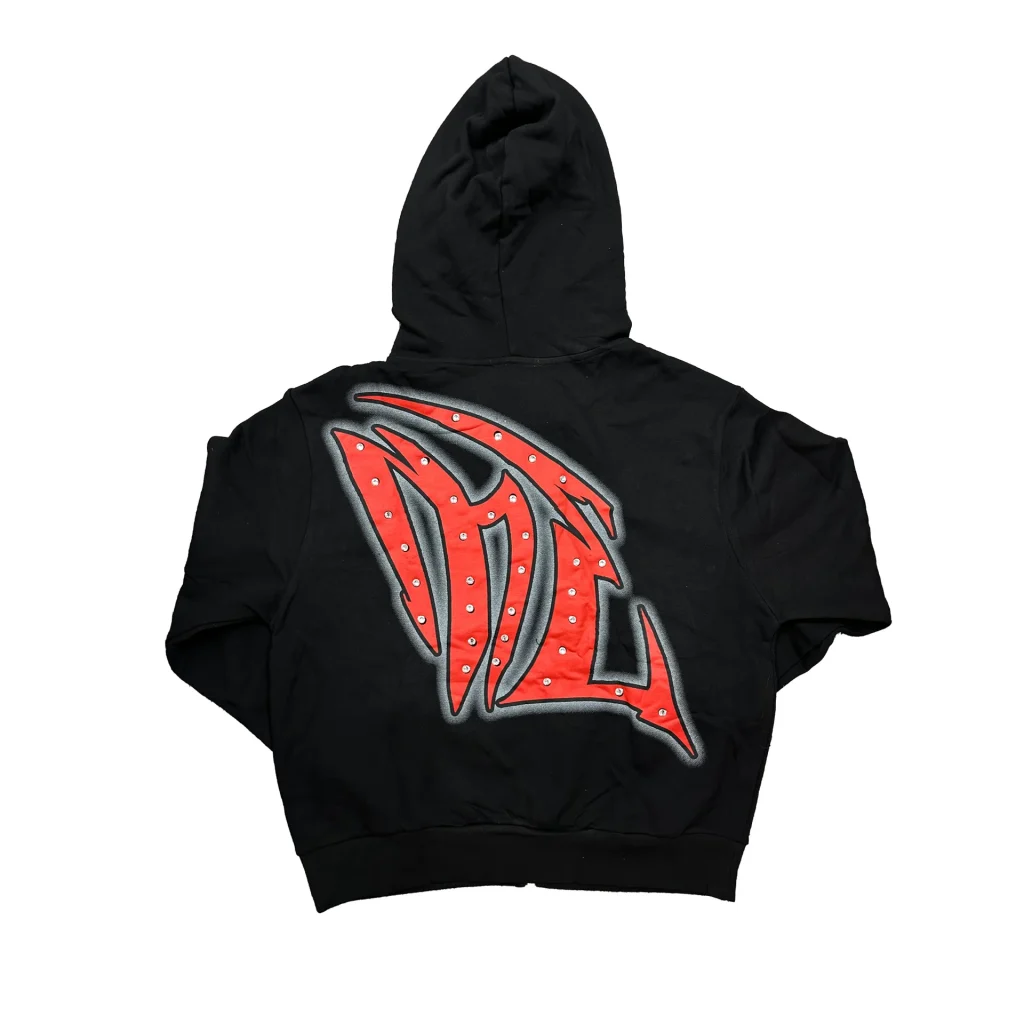 Mixed Emotion Black "Graffiti" Rhinestone Hoodie
