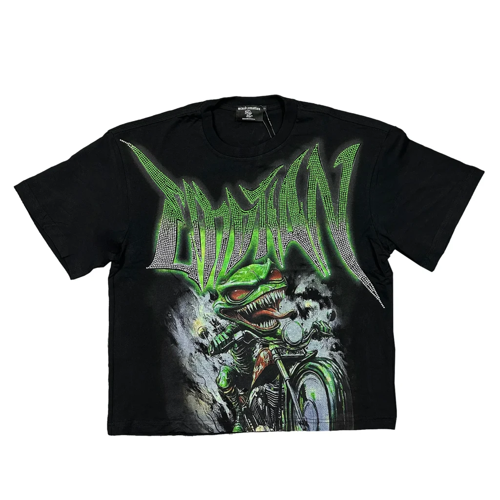 Mixed Emotion T Shirt Goblin rhinestone graphic streetwear