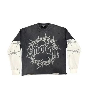 Mixed Emotion T Shirt barbed wire thermal long sleeve