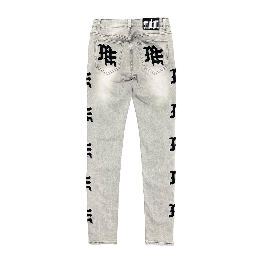 Mixed Emotion Monogram Denim Grey Wash