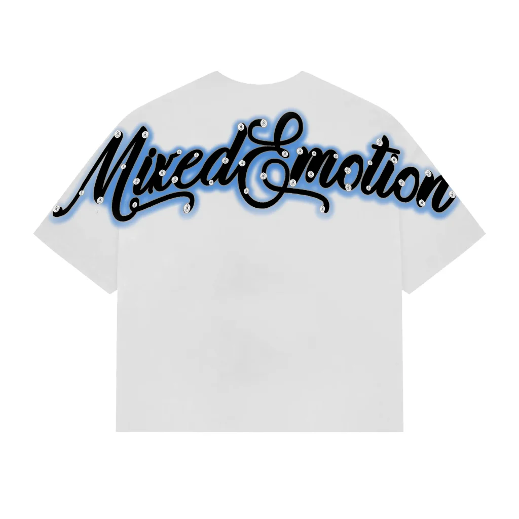 Mixed Emotion Blue Rhinestone Cropped Tee