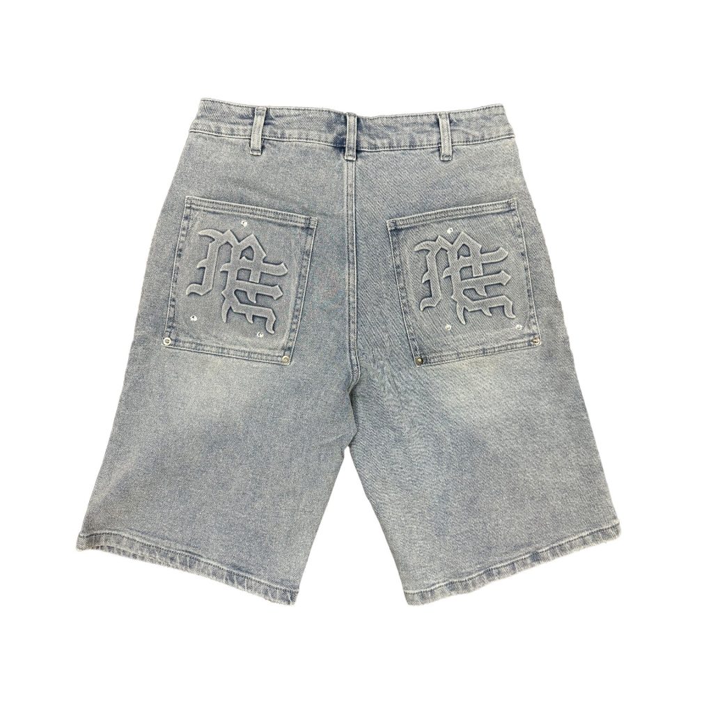 Mixed Emotion Paisley Denim Blue Shorts