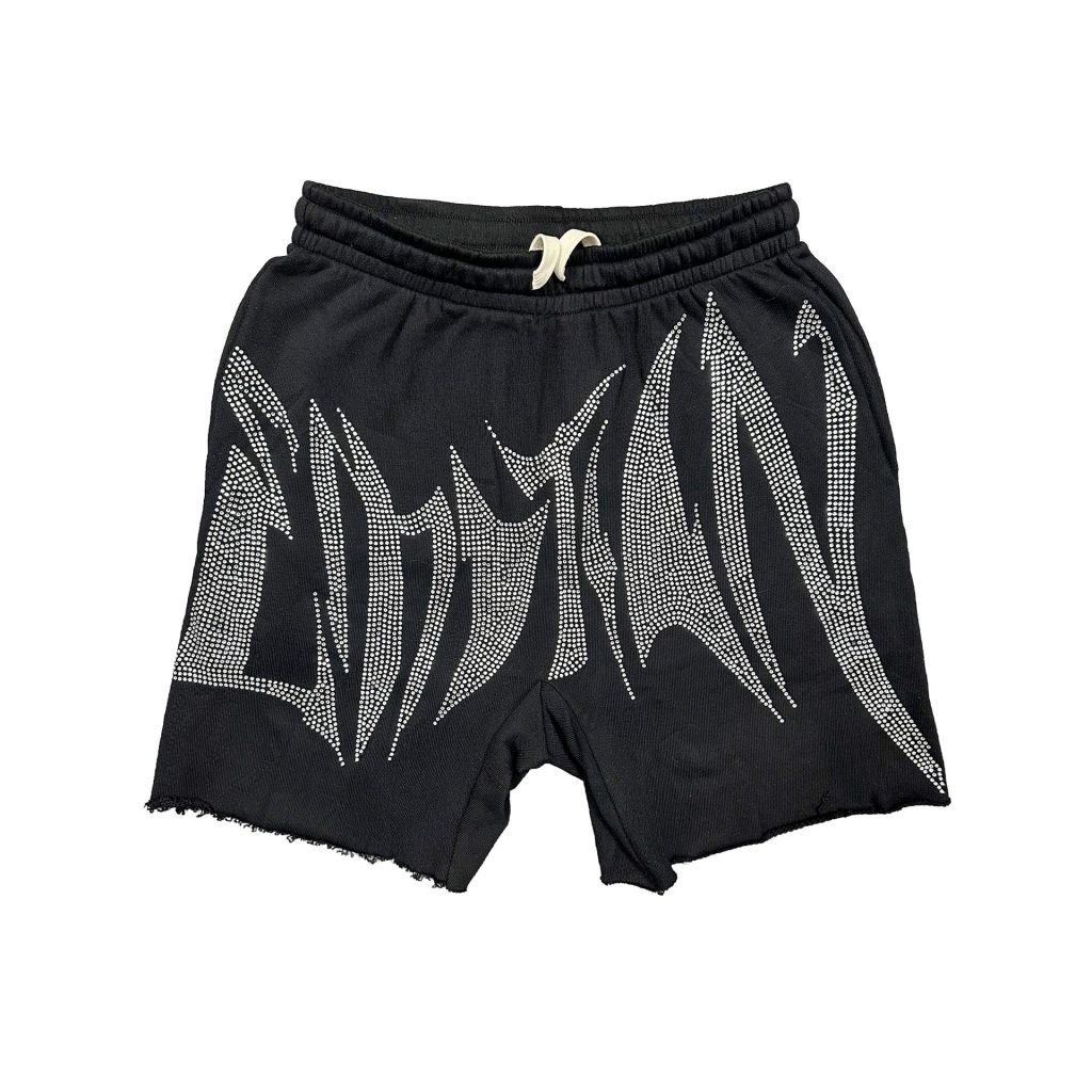 Mixed Emotion Shorts black wild rhinestone streetwear