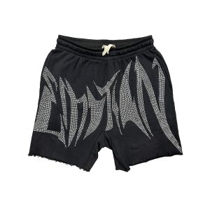 Mixed Emotion Shorts black wild rhinestone streetwear
