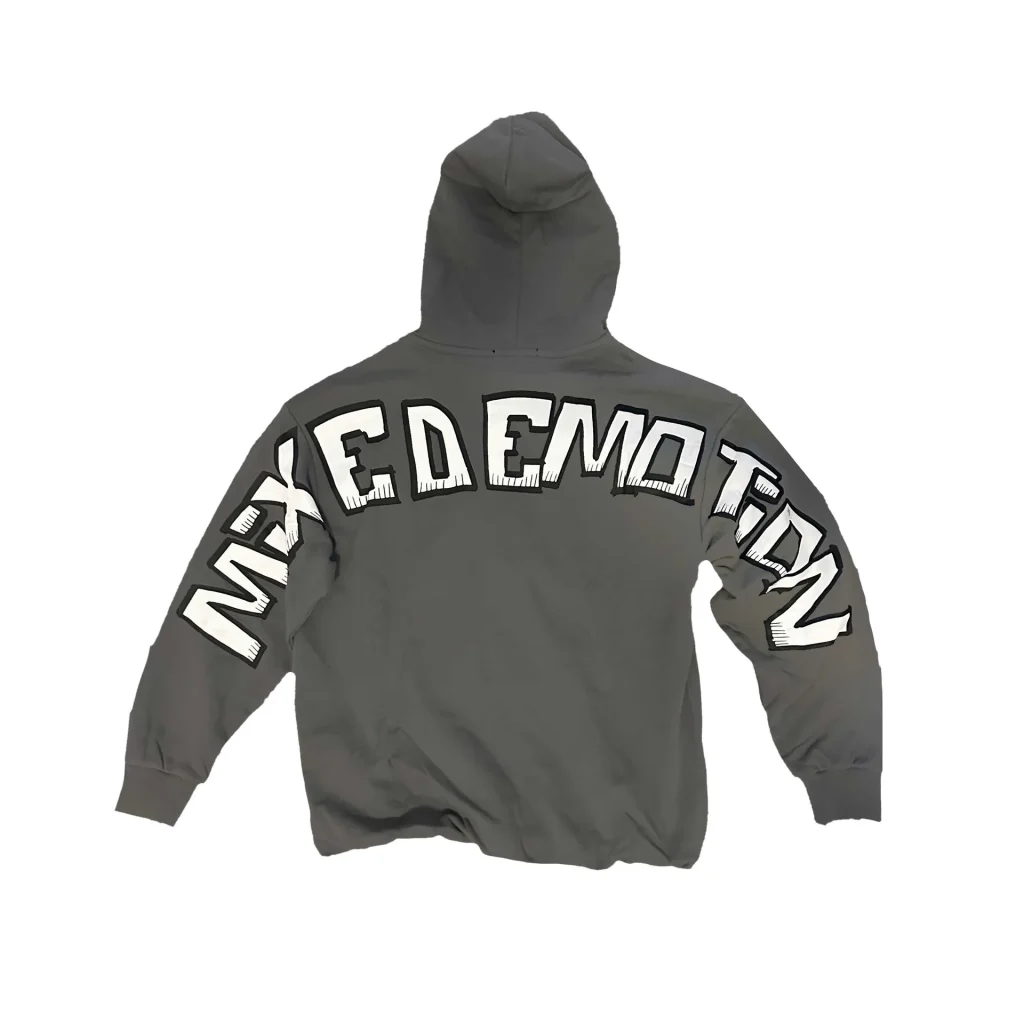 Mixed Emotion Grey "Monster" Cropped Hoodie