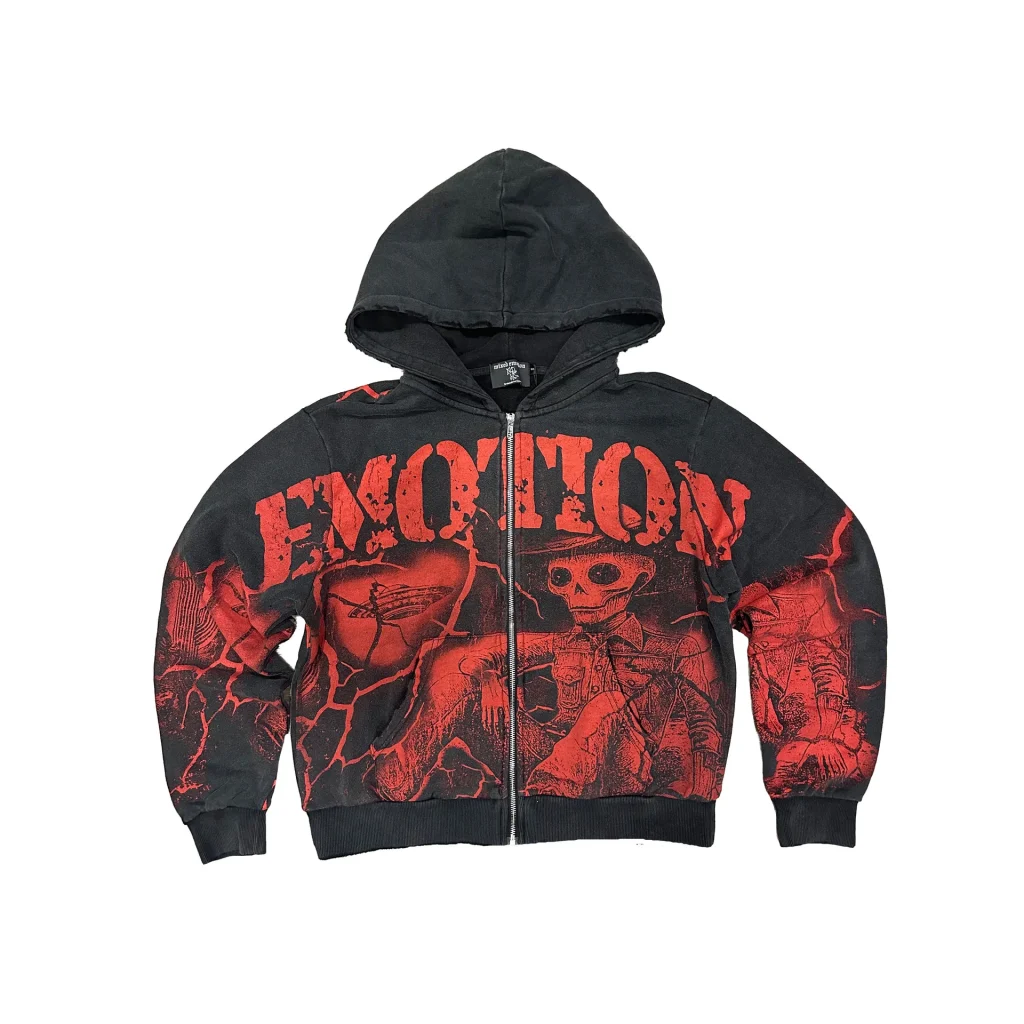 Mixed Emotion hoodie in acid wash design, soft vintage streetwear piece for casual everyday wear