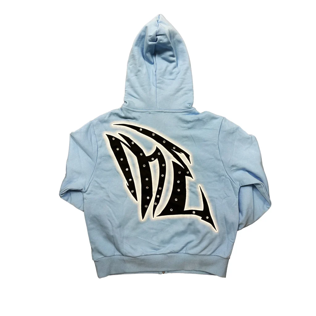Mixed Emotion Blue "Graffiti" Rhinestone Hoodie
