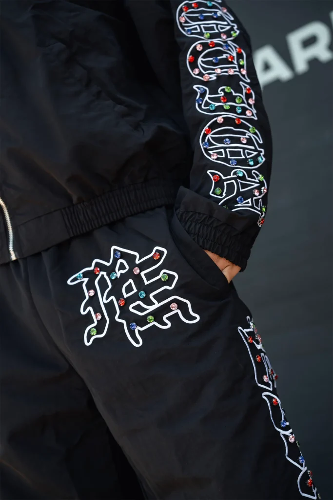 Mixed Emotion ME Rhinestone Nylon Pants
