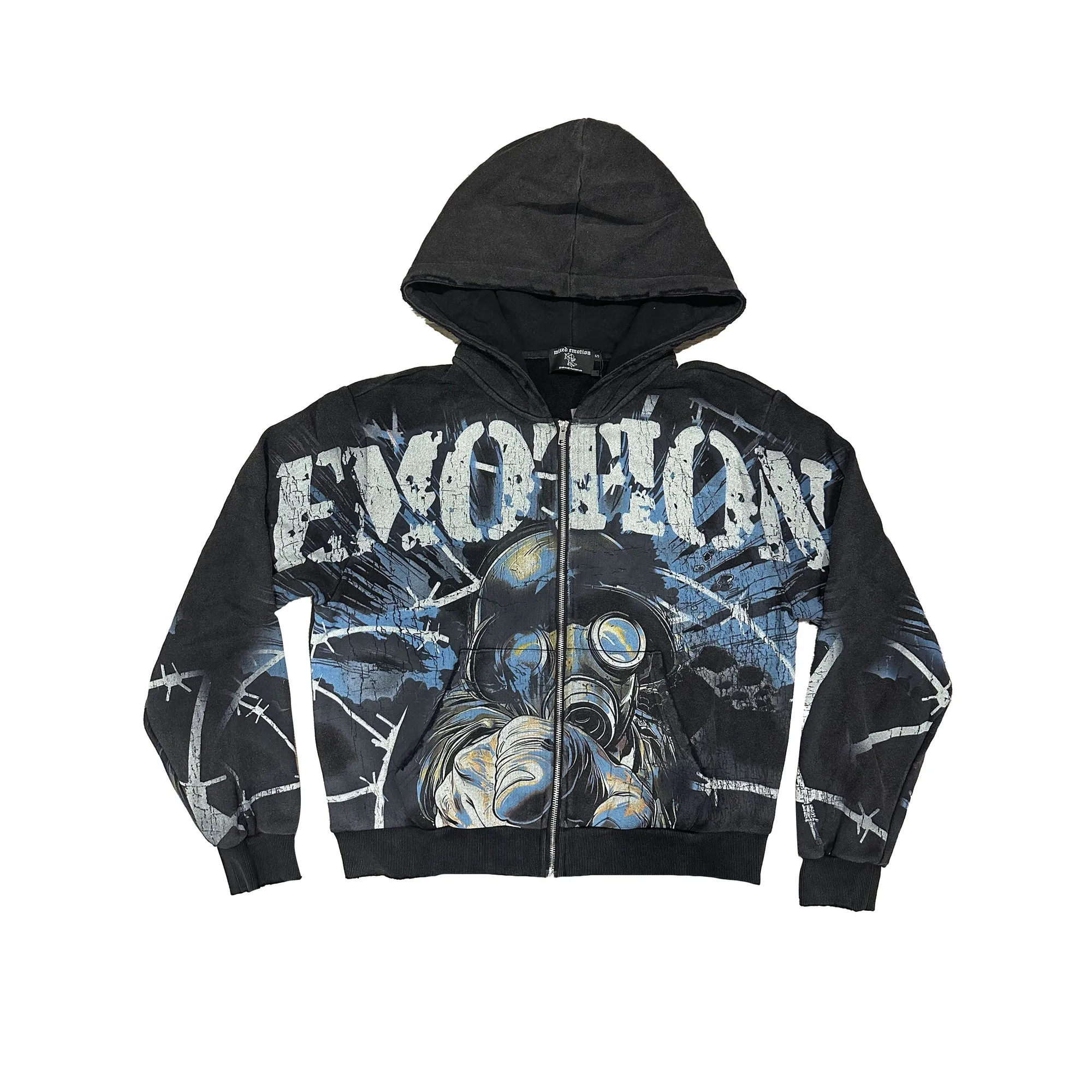 mixed emotion ブラックパーカー Sサイズ Mixed Emotional Brand Acid Black Hoodie - Mixed Emotion
