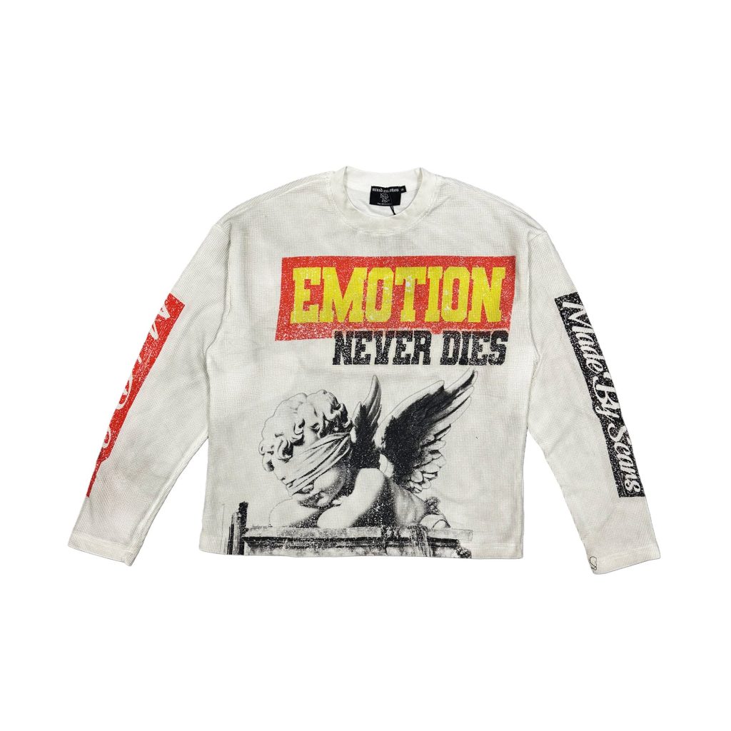 Mixed Emotion White "Emotion Never Dies" Angel Thermal Long Sleeve