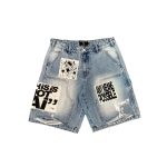 Mixed Emotion Blue AI Denim Shorts "Any Means Possible"