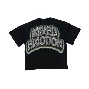 Mixed Emotion Black Seaside Angel Rhinestone Shirt