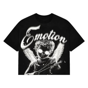 Mixed Emotion Black Cupid Arrow Rhinestone Shirt