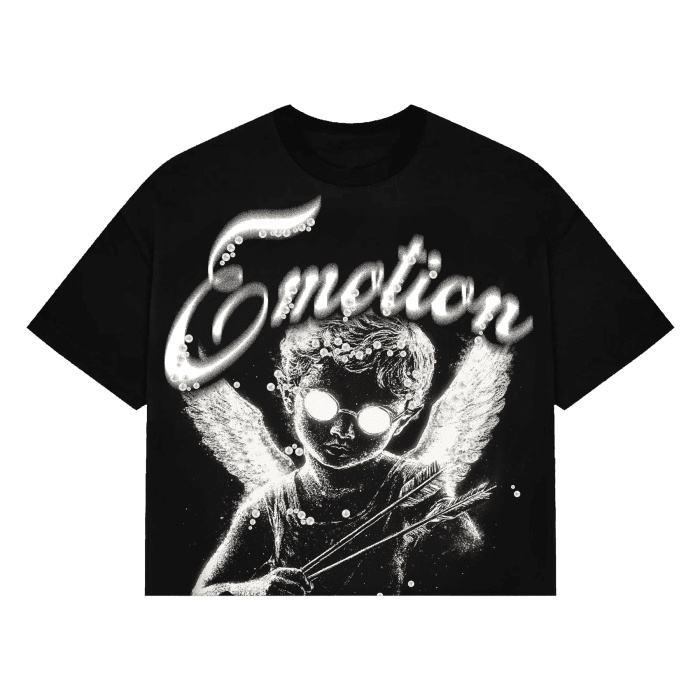 Mixed Emotion Black Cupid Arrow Rhinestone Shirt