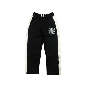 Mixed Emotion Black Iron Cross Side Stripe Sweatpants