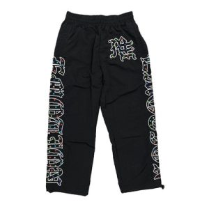 Mixed Emotion Black ME Rhinestone Nylon Sweatpants
