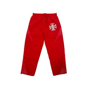 Mixed Emotion Red Classic Iron Cross Nylon Sweatpants