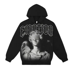 Mixed Emotion Blinded Angel Black Graphic Hoodie