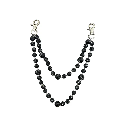 Mixed Emotion Black Crystal Jean Keychain