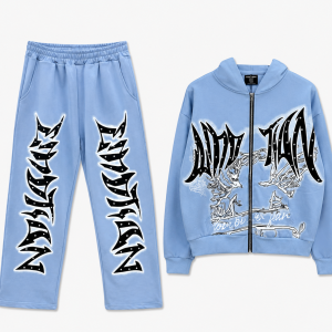 Mixed Emotion Graffiti Rhinestone Tracksuit Set