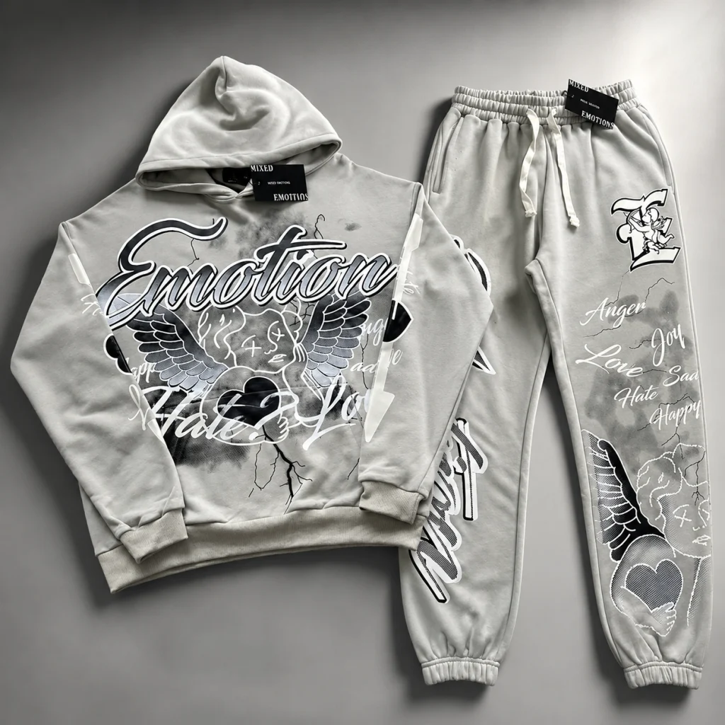 Mixed Emotion Graffiti Grey Tracksuit