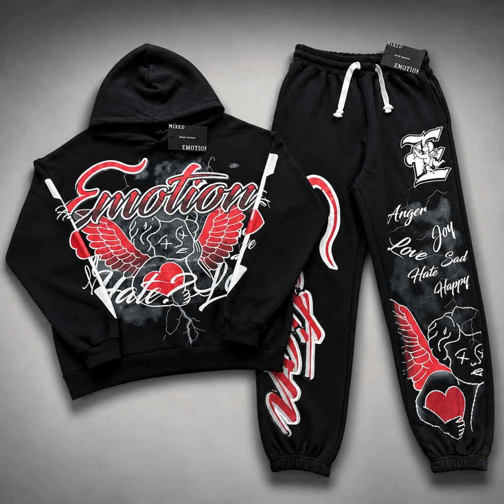 Mixed Emotion Graffiti Black Tracksuit