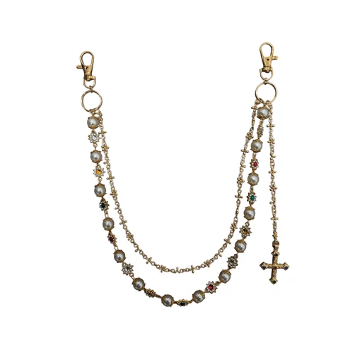 Mixed Emotion Cross Jean Keychain