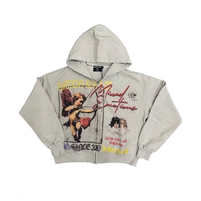 Mixed Emotion Divine Chaos Cupid Zip-Up Hoodie
