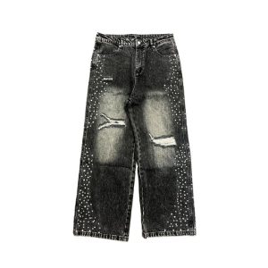 Mixed Emotion Grey Stone Baggy Jeans